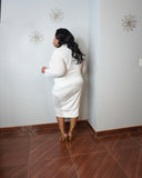 Plus size all white party dress