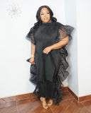 Plus size dramatic organza dress