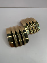 Large Wave Gold Earrings