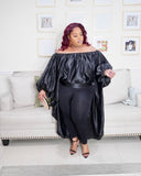 Luxe plus size off shoulder cape style top