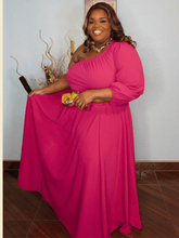 Pink One Shoulder Cutout Dress