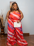 Long Multi Color Wide Leg Jumpsuit