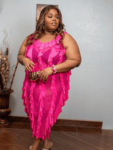 Pink Ruffle Sheer Dress