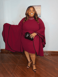 Maroon Big Sleeve Dress