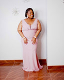 The Amara Beaded V-Neck Maxi Dress