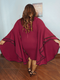 Maroon Big Sleeve Dress