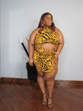 Yellow and Black Zebra Print Dress