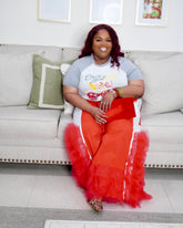 Oversized Ruffle Windbreaker Pants