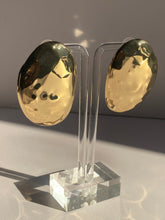 Oval Gold Textured Earrings