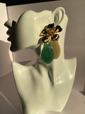 Golden Bloom Teardrop Statement Earrings