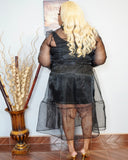 Two Piece Black Sheer Slip Dress