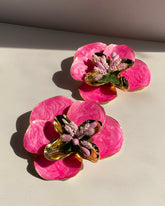 Pink Flower Earrings