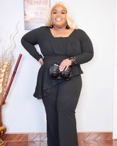 Black Peplum Jumpsuit