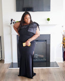 Large One Shoulder Bowe Dress