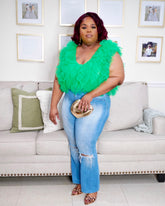 V Neck Ruffle Bodysuit