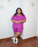 Everyday Luxe V-Neck Biker Short Set