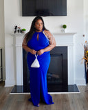 Bejeweled Arm Formal Dress