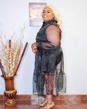 Two Piece Black Sheer Slip Dress