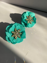 Aqua Stone Flower Earrings