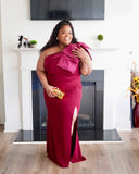 Large One Shoulder Bowe Dress