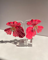 Pink Flower Diamond Earrings