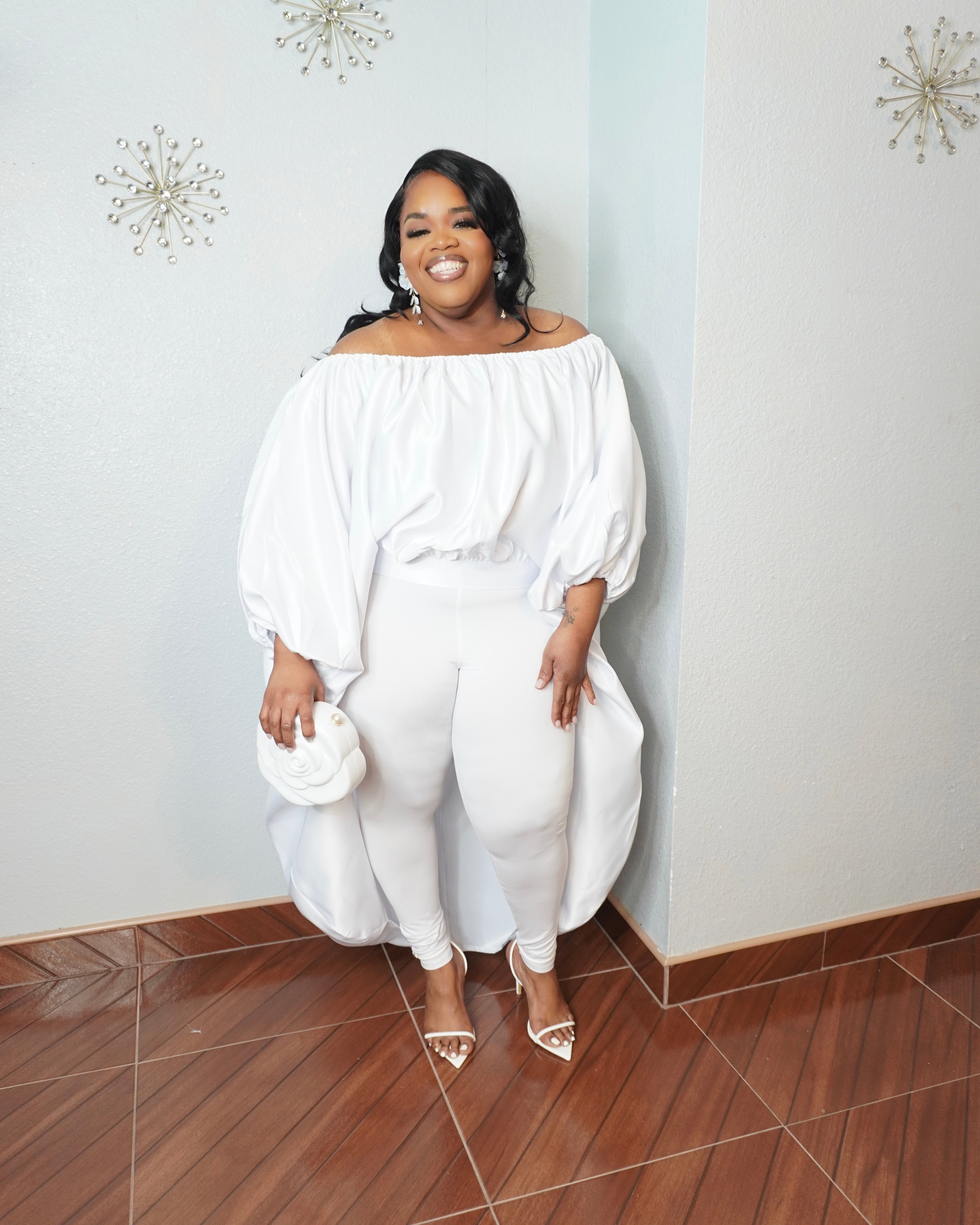 Oversized elegant plus size top with dramatic flow