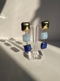 Triple Tier Square Earrings
