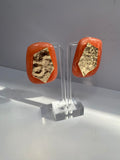Rectangle Gold Folded Earrings