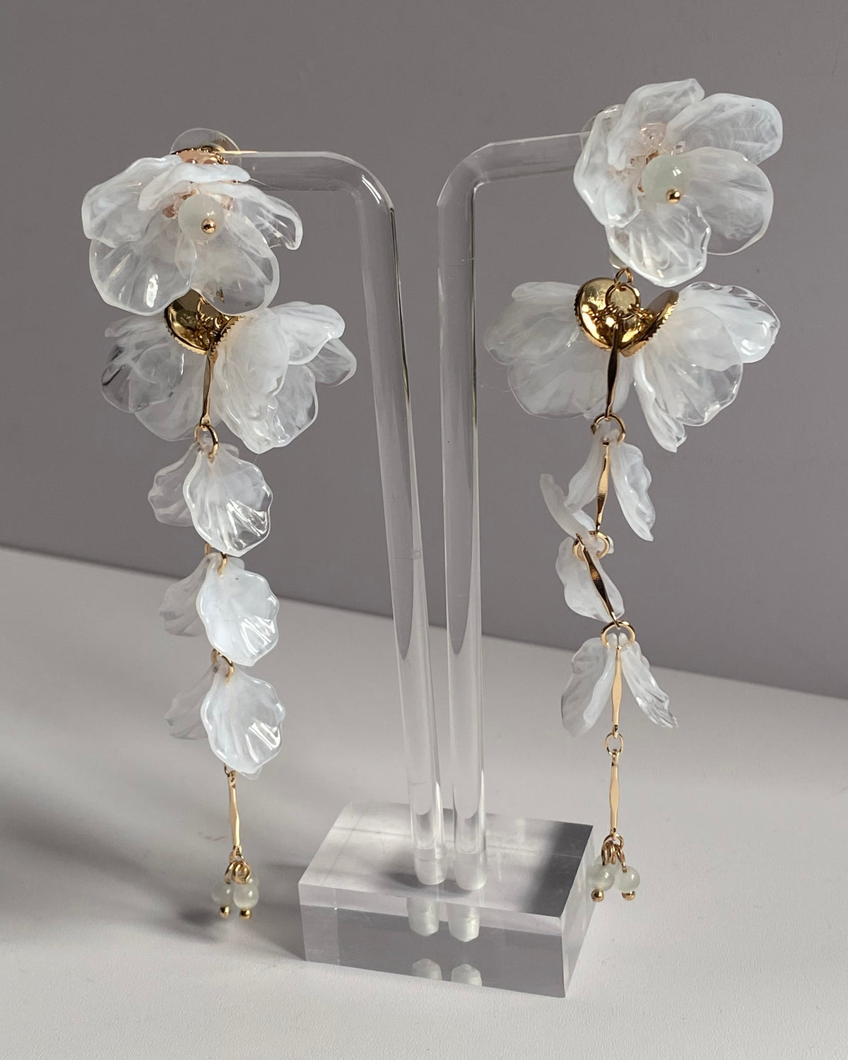 Nude Tone Flower Earrings
