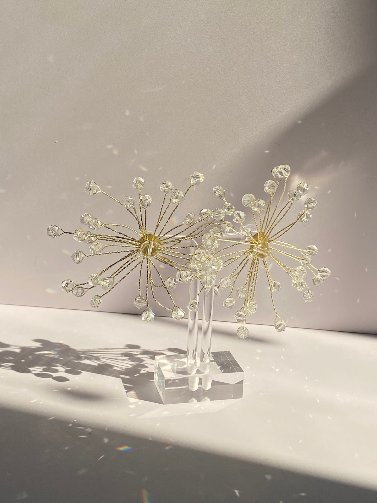 Clear Star Burst Earrings