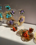 Double Flower Colored Earrings