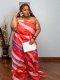 Long Multi Color Wide Leg Jumpsuit