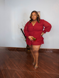 Long Sleeve Maroon Romper