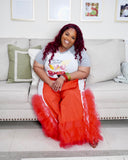 Oversized Ruffle Windbreaker Pants