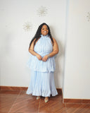 Light blue wedding guest maxi dress plus size