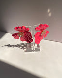 Pink Flower Diamond Earrings