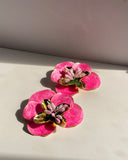 Pink Flower Earrings