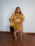 Yellow and Black Zebra Print Dress