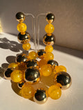 Yellow & Gold Ball Earrings