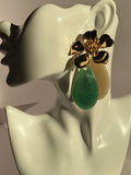 Golden Bloom Teardrop Statement Earrings