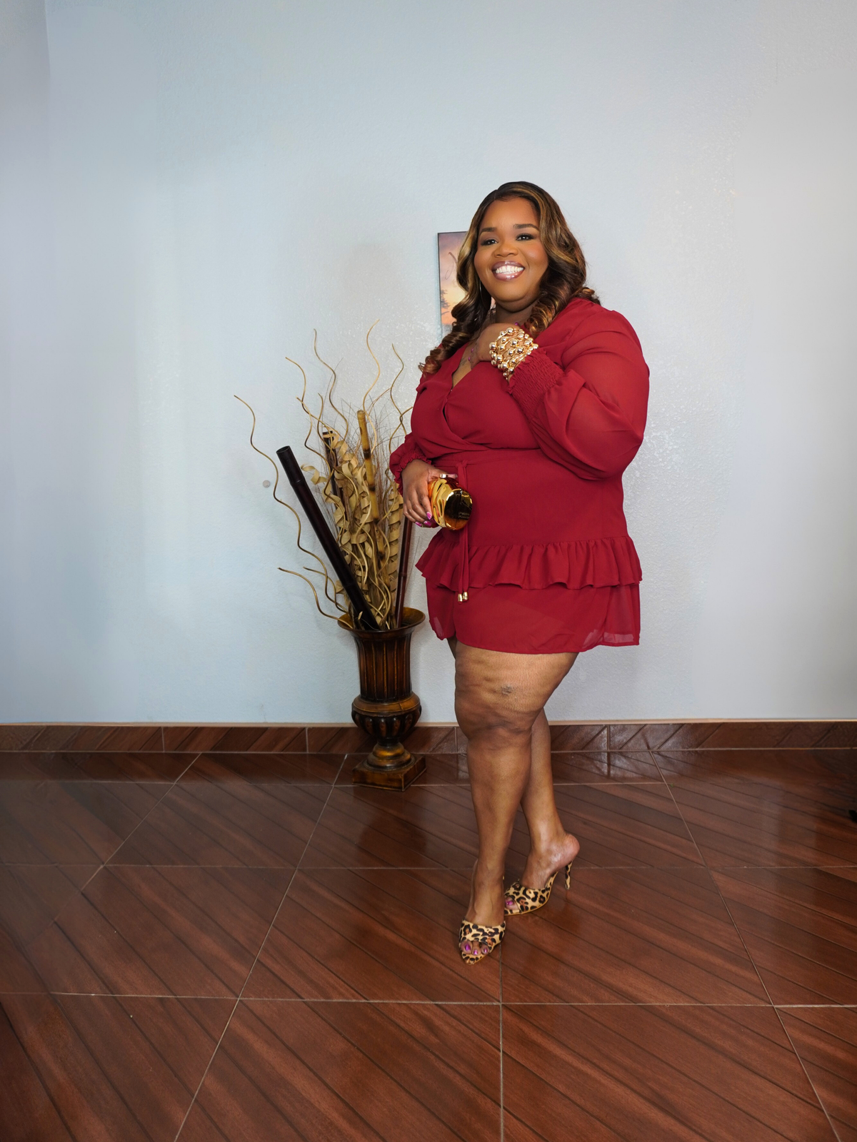 Long Sleeve Maroon Romper