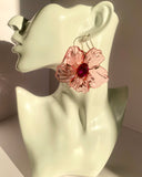 Rosé Bloom Statement Flower Earrings