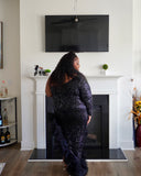 Black High Low Sequins Ruffle Dress