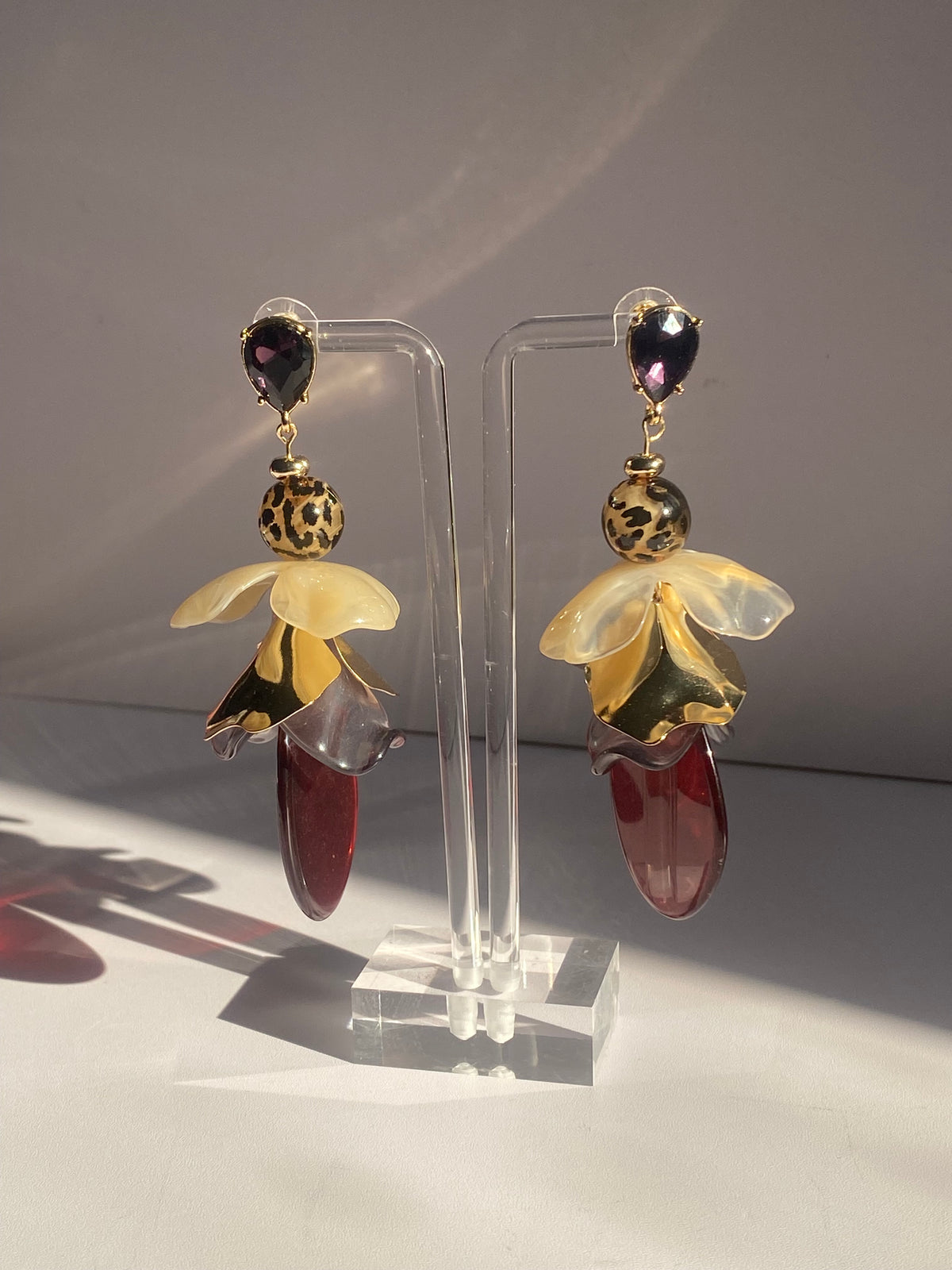 Layered Leopard Earrings