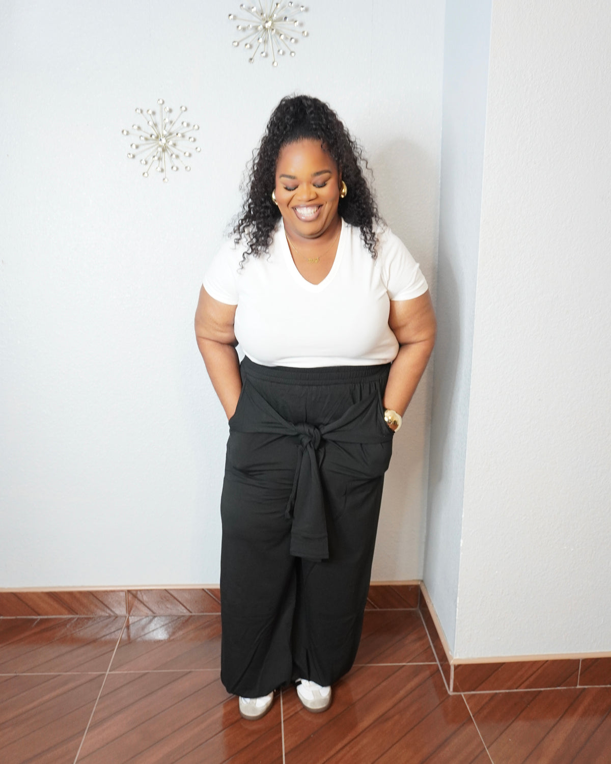 Convertible Tie Waist Jogger Pants