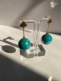 Teal Ball Drop Earrings