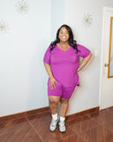 Everyday Luxe V-Neck Biker Short Set