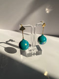 Teal Ball Drop Earrings