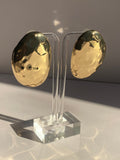 Oval Gold Textured Earrings