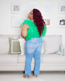 V Neck Ruffle Bodysuit